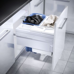 600mm Hailo Laundry Basket Carrier White Built-In Washing 3270611