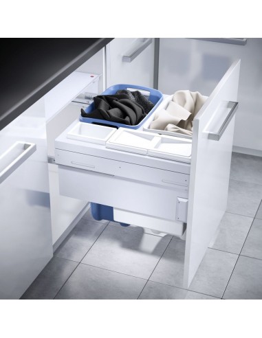 600mm Hailo Laundry Basket Carrier White Built-In Washing 3270611