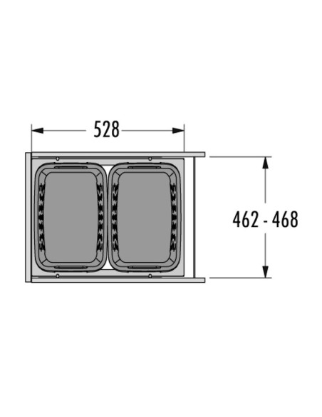 500mm Hailo Laundry Basket Carrier White Built-In Washing 3270551