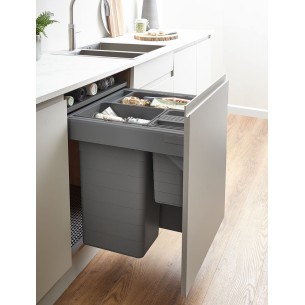 600mm ECO-Top Waste Bin 82L Blum Tandembox Runners Triple Containers 5060.3082+VEO