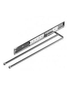 Double Telescopic Towel Rail Polished Chrome Steel Pull-Out 495mm Long 51037220