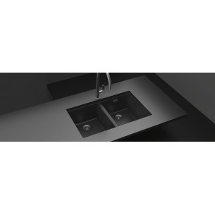 Schock Greenwich N200 Puro Black Double Kitchen Sink Cristadur 2