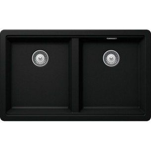 Schock Greenwich N200 Puro Black Double Kitchen Sink Cristadur