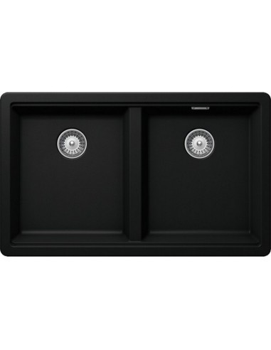 Schock Greenwich N200 Puro Black Double Kitchen Sink Cristadur