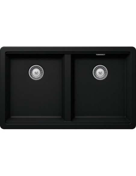 Schock Greenwich N200 Puro Black Double Kitchen Sink Cristadur
