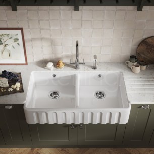Thomas Denby Cotswold Butler Kitchen Sink 1000mm Fluted Apron Front TCT1000 2