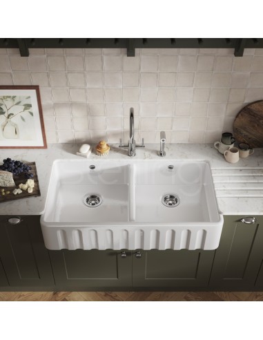 Thomas Denby Cotswold Butler Kitchen Sink 1000mm Fluted Apron Front