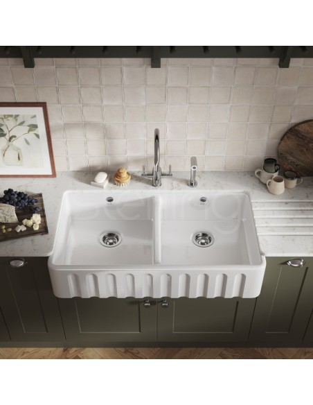 Thomas Denby Cotswold Butler Kitchen Sink 1000mm Fluted Apron Front