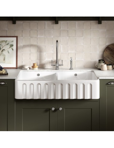 Thomas Denby Cotswold Butler Kitchen Sink 1000mm Fluted Apron Front TCT1000