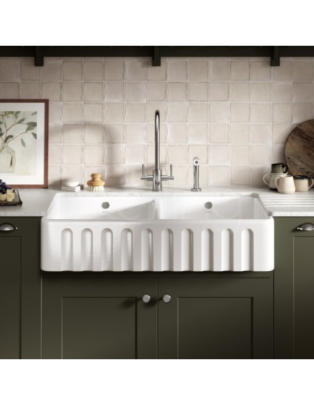 Thomas Denby Cotswold Butler Kitchen Sink 1000mm Fluted Apron Front TCT1000