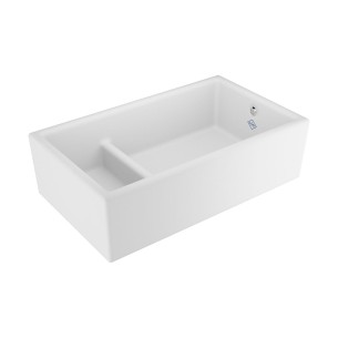900mm Shaws Hawkshaw Double Bowl Offset Belfast Kitchen Sink Ceramic SCHAK900 2