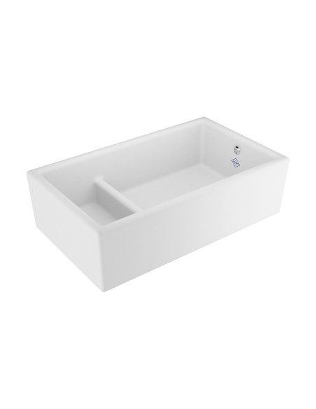 900mm Shaws Hawkshaw Double Bowl Offset Belfast Kitchen Sink Ceramic SCHAK900