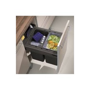 500mm Ninka Waste Bin One2Five Double 64L Door Fix Soft Closing 55164595