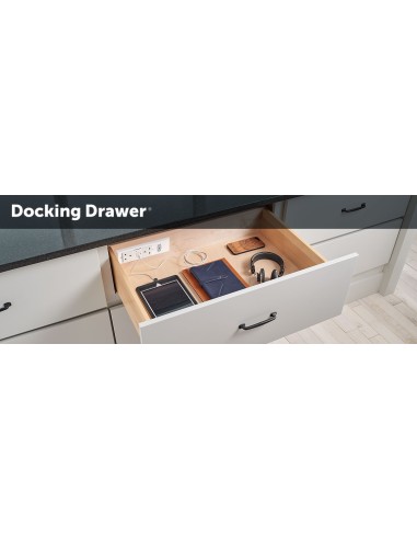 Docking Drawer Trio Plug Outlet White X2 UK Sockets USB Charger A+C 3050-5150W