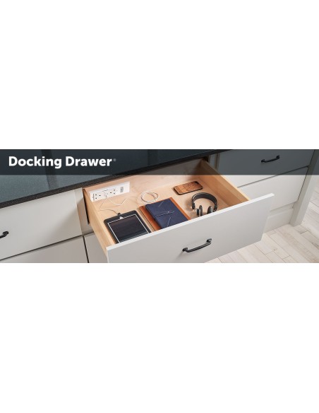 Docking Drawer Trio Plug Outlet White X2 UK Sockets USB Charger A+C 3050-5150W
