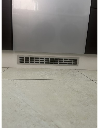 550x80mm Plinth Vent Grill Aluminium Recess Silver Matt 200Cm2 Airflow 57525937