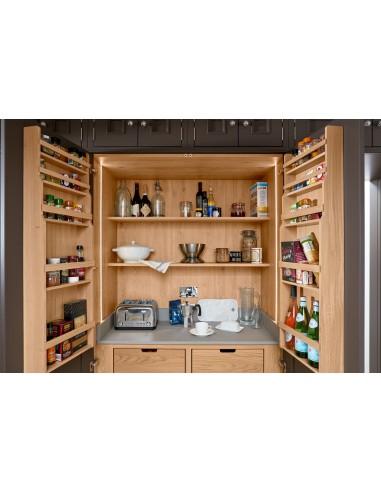 Pantry 1909 Oak on left - Washed oak on right