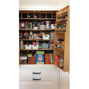 1909 Washed Oak Rack Butlers Pantry 500mm Door Storage Unhanded Wood DRBP/W