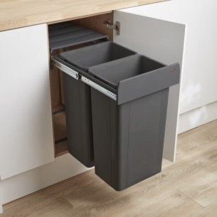 400mm Wesco Big Bio Pull Out Kitchen Waste Bin 64L Hinged Base Mount 757812-72
