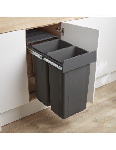 400mm Wesco Big Bio Pull Out Kitchen Waste Bin 64L Hinged Base Mount 757812-72