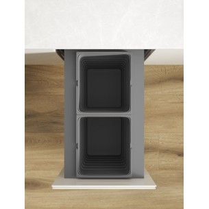 400mm ECO-Top Waste Bin Blum Merivobox Door-Fix 51L Double + BioBin 5040.2051+MGG 2