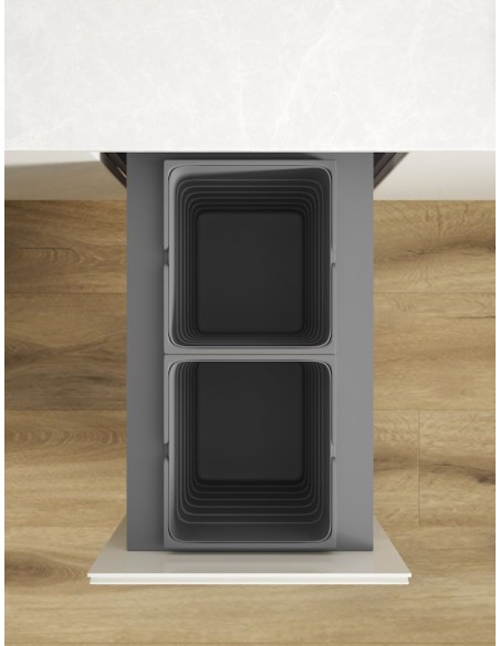 400mm ECO-Top Waste Bin Blum Merivobox Door-Fix 51L Double + BioBin 5040.2051+MGG