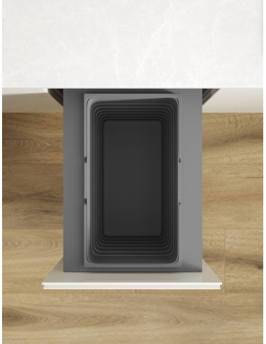 400mm ECO-Top Waste Bin Blum Merivobox Door-Fix 46L Single + BioBin 5040.2051+MGG