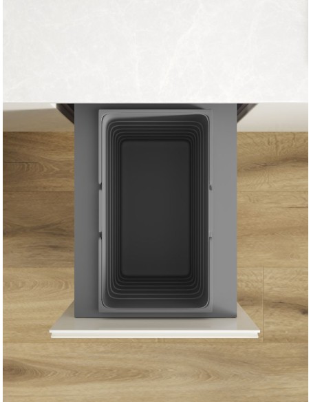 400mm ECO-Top Waste Bin Blum Merivobox Door-Fix 46L Single + BioBin 5040.2051+MGG