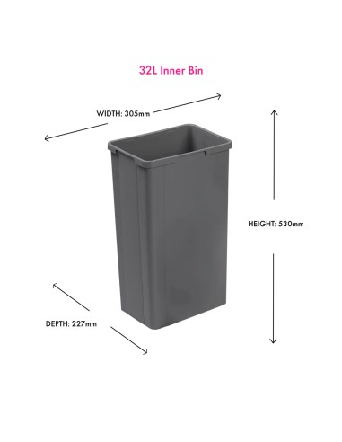 450mm Wesco Merivobox Pullboy Z Kitchen Waste Bin Large 64L Blumotion 848468-72