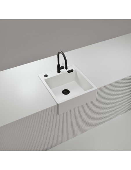 Schock Kallio M-100 Day Cristadur White Granite Kitchen Sink & Waste SCH-KALM100DAY/2226