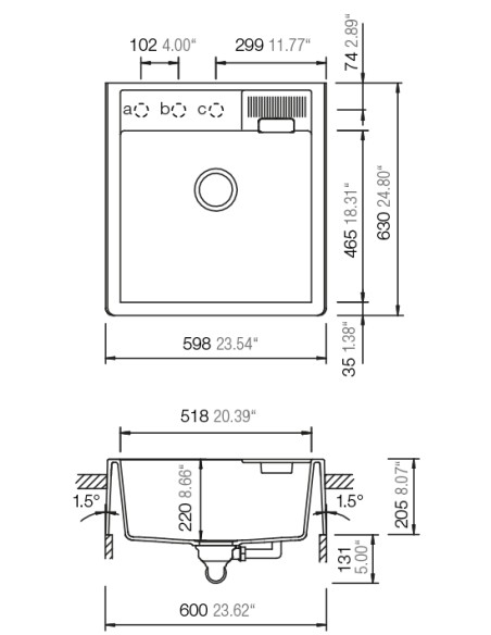 Schock Kallio M-100 Day Cristadur White Granite Kitchen Sink & Waste SCH-KALM100DAY/2226