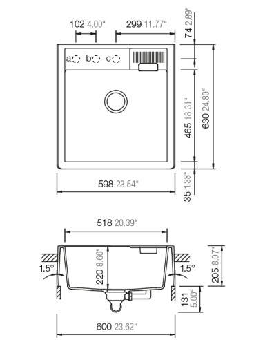 Schock Kallio M-100 Ivy Cristadur Green Granite Kitchen Sink & Waste SCH-KALM100DAY/2235