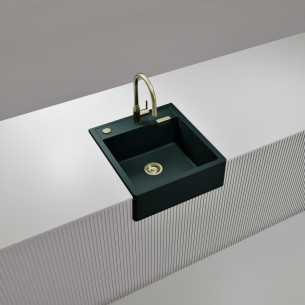 Schock Kallio M-100 Ivy Cristadur Green Granite Kitchen Sink & Waste SCH-KALM100DAY/2235 2