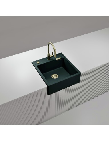 Schock Kallio M-100 Ivy Cristadur Green Granite Kitchen Sink & Waste SCH-KALM100DAY/2235