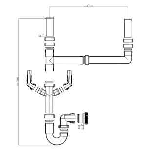 Sink Compact Plumbing Kit 1810 Company Single Or Double Bowl Pipework CPK-N 2