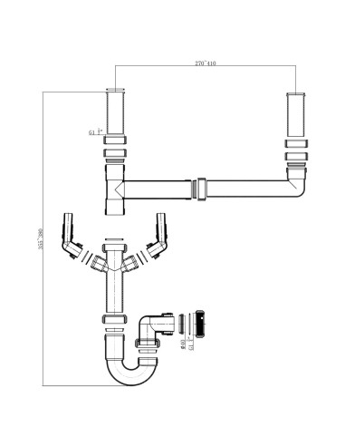 Sink Compact Plumbing Kit 1810 Company Single Or Double Bowl Pipework CPK-N