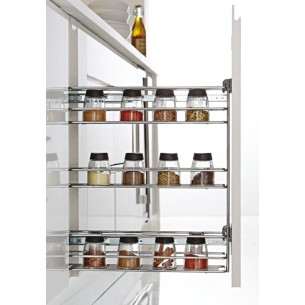150mm Base Pull-Out Storage 3-Tier Side Mount Universal Chrome Wire 54538201