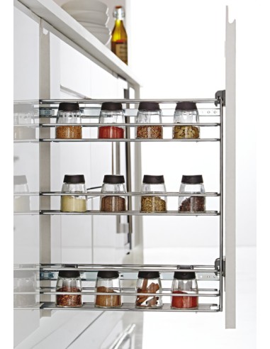150mm Base Pull-Out Storage 3-Tier Side Mount Universal Chrome Wire 54538201