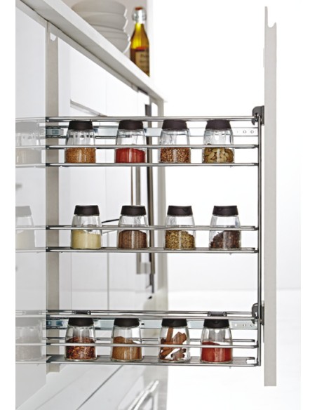 150mm Base Pull-Out Storage 3-Tier Side Mount Universal Chrome Wire 54538201