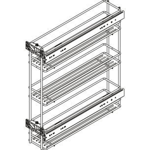 150mm Base Pull-Out Storage 3-Tier Side Mount Universal Chrome Wire 54538201 2