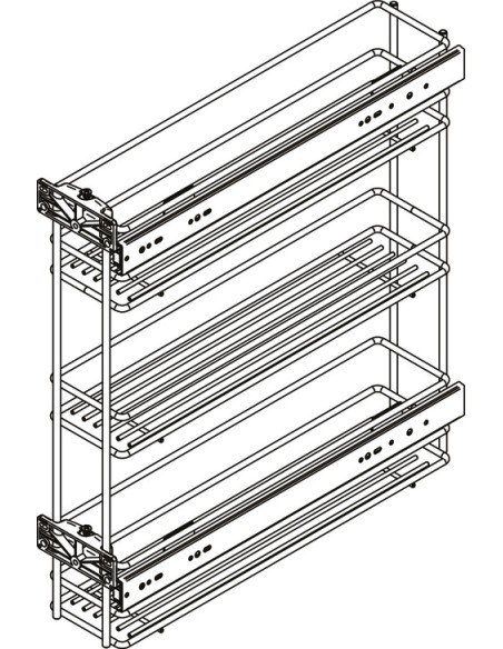 150mm Base Pull-Out Storage 3-Tier Side Mount Universal Chrome Wire 54538201