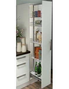 400mm Tall Kitchen Larder Pull-Out 1700-1950 Chrome Wire Or White Base 54645234