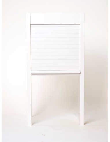 600mm Tambour Door White Satin Shutter Vertical Roller 1450mm High TMBFW60