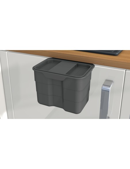 600mm Ninka ECO-Base Waste Bin 108.2L Blum Legrabox Drawer Black