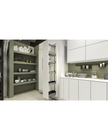 300mm Kessebohmer Kitchen Larder Solid Tray K-Line 1800-2200mm Silver KLA300KLS