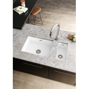 Thomas Denby Metro Small Ceramic Kitchen Sink 0.5 White 234 x 460mm MET1030W