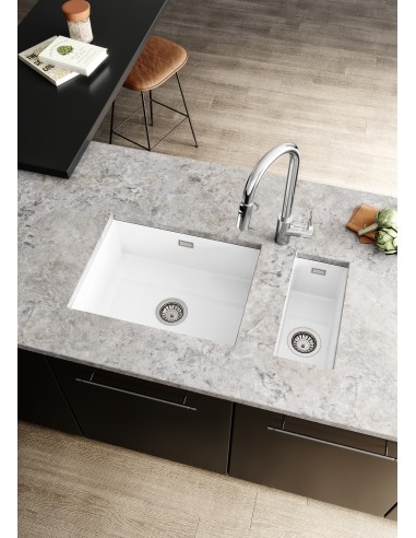 Thomas Denby Metro Small Ceramic Kitchen Sink 0.5 White 234 x 460mm MET1030W