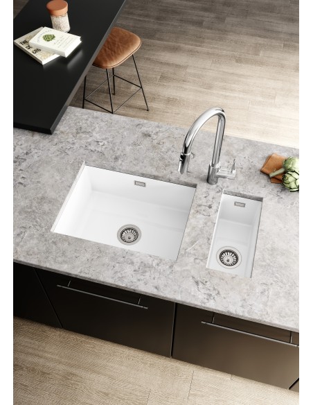 Thomas Denby Metro Small Ceramic Kitchen Sink 0.5 White 234 x 460mm MET1030W