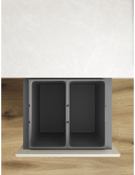 600mm ECO-Top Waste Bin Blum Merivobox Door-Fix 88L Double + Bio 70Kg 5060.2084+MKG