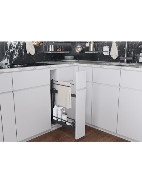 150mm Kessebohmer Towel Rail Kitchen Base Pull-Out Anthracite Style